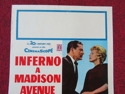 INFERNO A MADISON AVENUE ITALIAN LOCANDINA (27.5"x13") POSTER DANA ANDREWS 1961