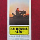 CALIFORNIA 436 ITALIAN LOCANDINA (27.5"x13") POSTER DAVID CARRADINE 1979