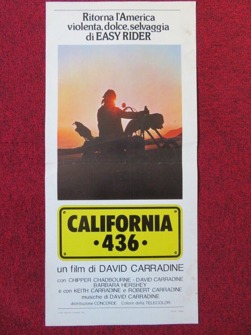 CALIFORNIA 436 ITALIAN LOCANDINA (27.5"x13") POSTER DAVID CARRADINE 1979
