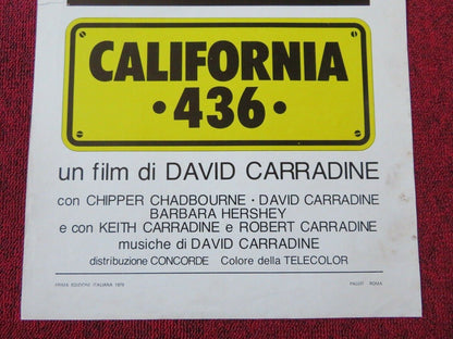 CALIFORNIA 436 ITALIAN LOCANDINA (27.5"x13") POSTER DAVID CARRADINE 1979