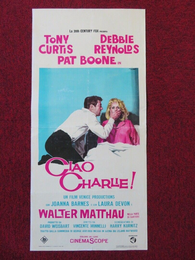 CIAO CHARLIE / Goodbye Charlie ITALIAN LOCANDINA (27.5"x13") POSTER T CURTIS '64