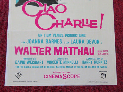 CIAO CHARLIE / Goodbye Charlie ITALIAN LOCANDINA (27.5"x13") POSTER T CURTIS '64