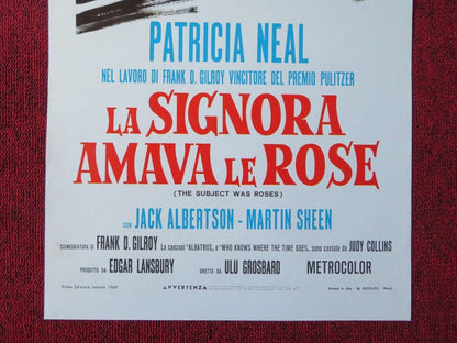 LA SIGNORA AMAVA LE ROSE ITALIAN LOCANDINA (27.5"x13") POSTER PATRICIA NEAL 1969