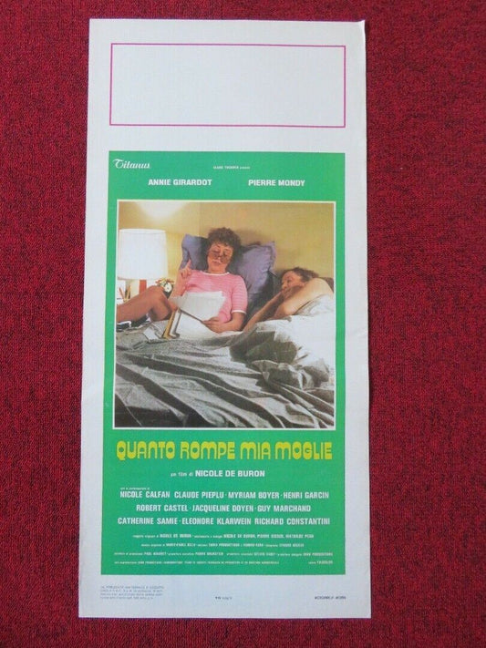 QUANTO ROMPE MIA MOGLIE ITALIAN LOCANDINA (27.5"x13") POSTER ANNIE GIRARDOT 1978