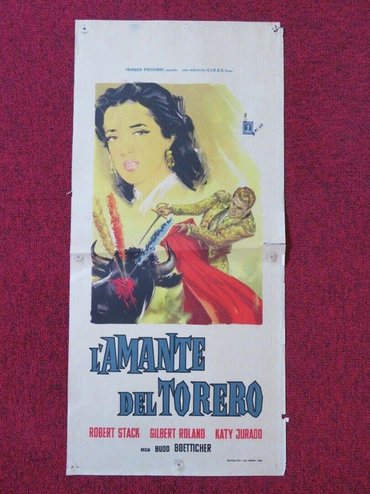 L'AMANTE DEL TORERO ITALIAN LOCANDINA (27.5"x13") POSTER ROBERT STACK 1951