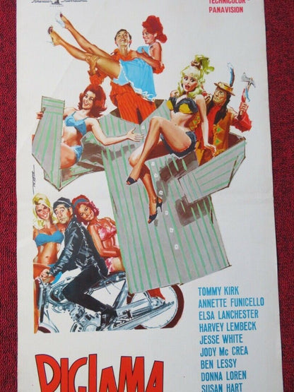 PIGIANMA  PARTY / Pajama Party ITALIAN LOCANDINA (27.5"x13") POSTER 1964