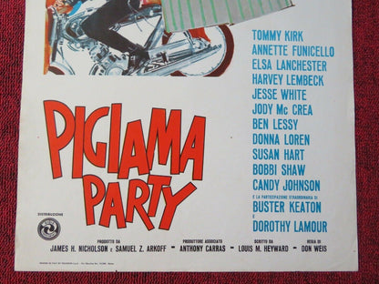 PIGIANMA  PARTY / Pajama Party ITALIAN LOCANDINA (27.5"x13") POSTER 1964