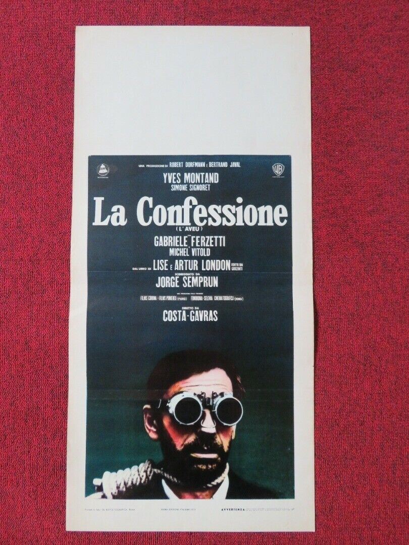 LA CONFESSIONE / L'AVEU ITALIAN LOCANDINA (27.5"x13") POSTER YVES MONTAND 1970