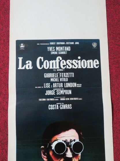 LA CONFESSIONE / L'AVEU ITALIAN LOCANDINA (27.5"x13") POSTER YVES MONTAND 1970