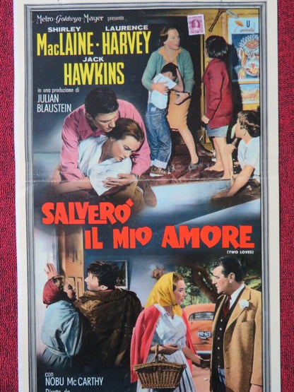 SALVERO IL MIO AMORE/ TWO LOVES  ITALIAN LOCANDINA (28"x13") POSTER 1961