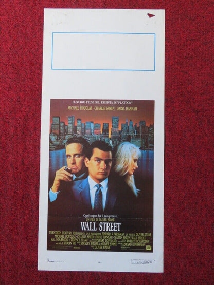 WALL STREET ITALIAN LOCANDINA (27.5"x13") POSTER MICHAEL DOUGLAS 1987