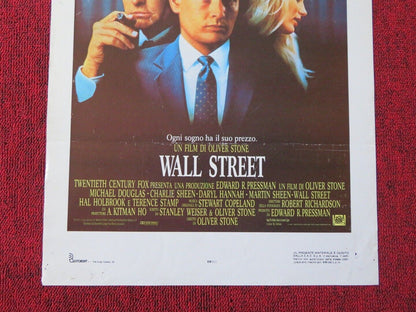 WALL STREET ITALIAN LOCANDINA (27.5"x13") POSTER MICHAEL DOUGLAS 1987