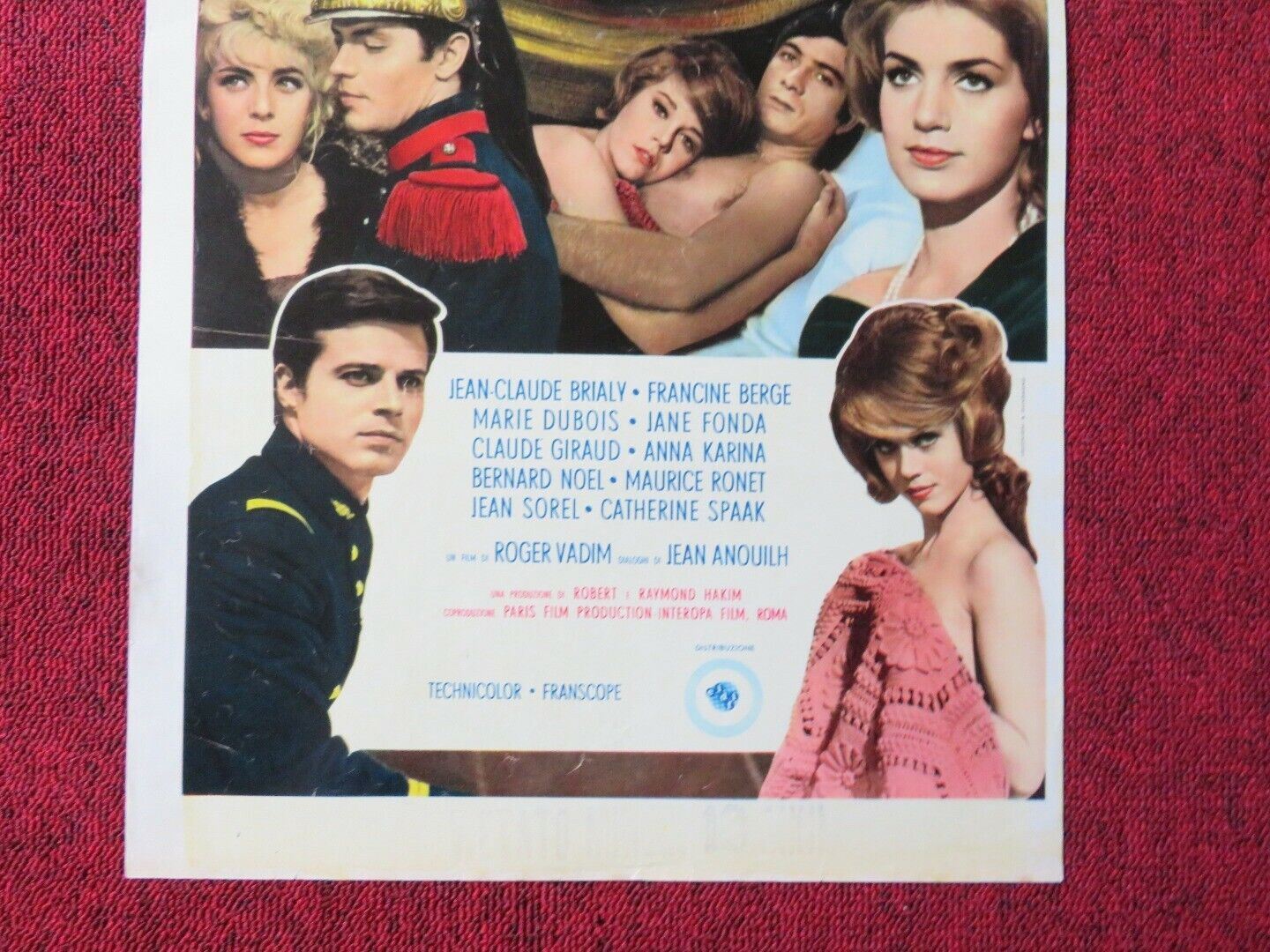 IL PIACERE E L'AMORE  ITALIAN LOCANDINA (27.5"x13") POSTER JANE FONDA 1964