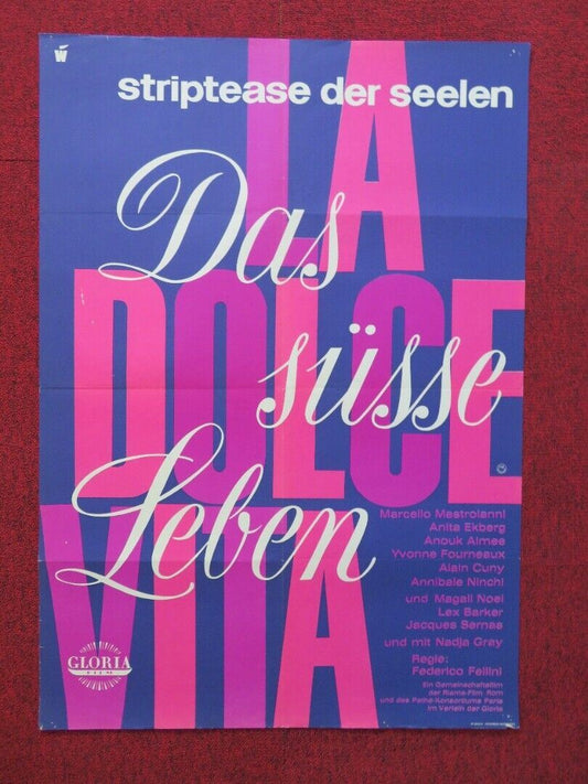 LA DOLCE VITA / THE SWEET LIFE GERMAN A1 ROLLED POSTER M. MASTROIANNI A.EKBERG