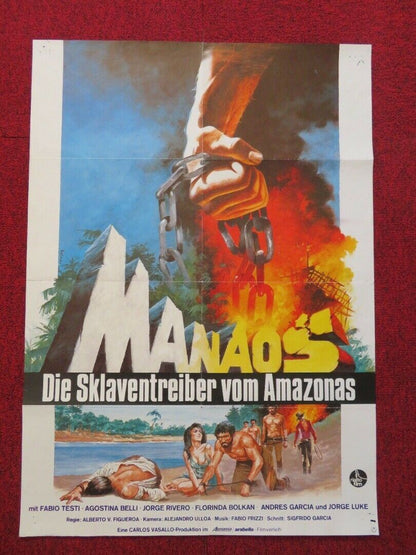 MANAOS GERMAN A1 ROLLED POSTER FABIO TESTI  AGOSTINA BELLI 1979