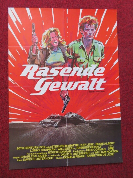 RASENDE GEWALT/ Moving Violation GERMAN A1 ROLLED POSTER STEPHEN MCHATTIE '76