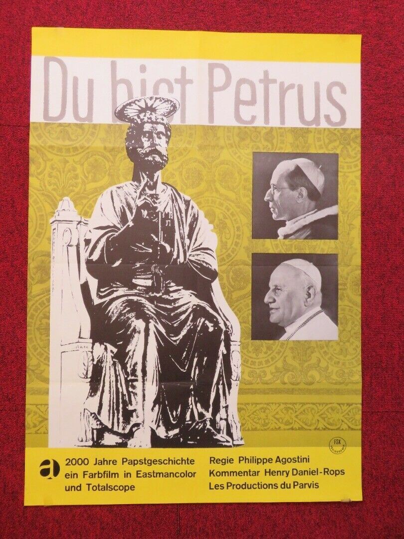 DU BIST PETRUS / Tu es Pierre GERMAN A1 ROLLED POSTER PHILIPPE AGOSTINI 1959