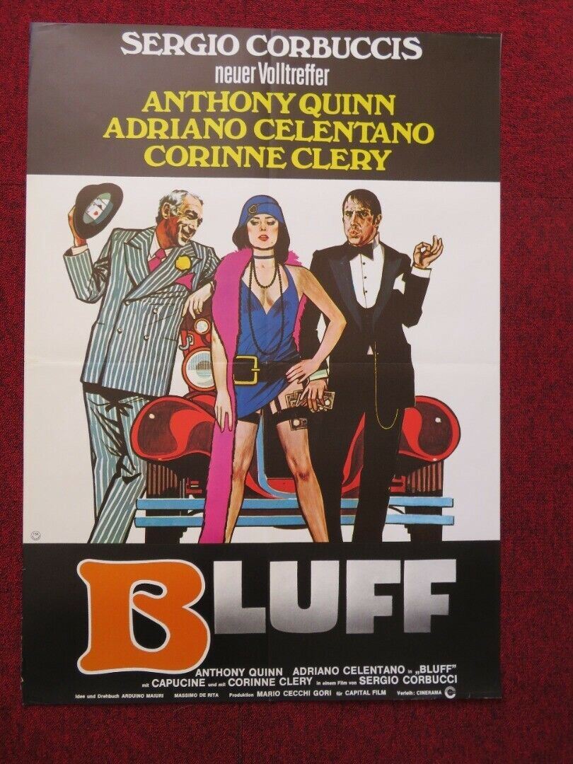 BLUFF / The Con Artists GERMAN A1 ROLLED POSTER ANTHONY QUINN 1976