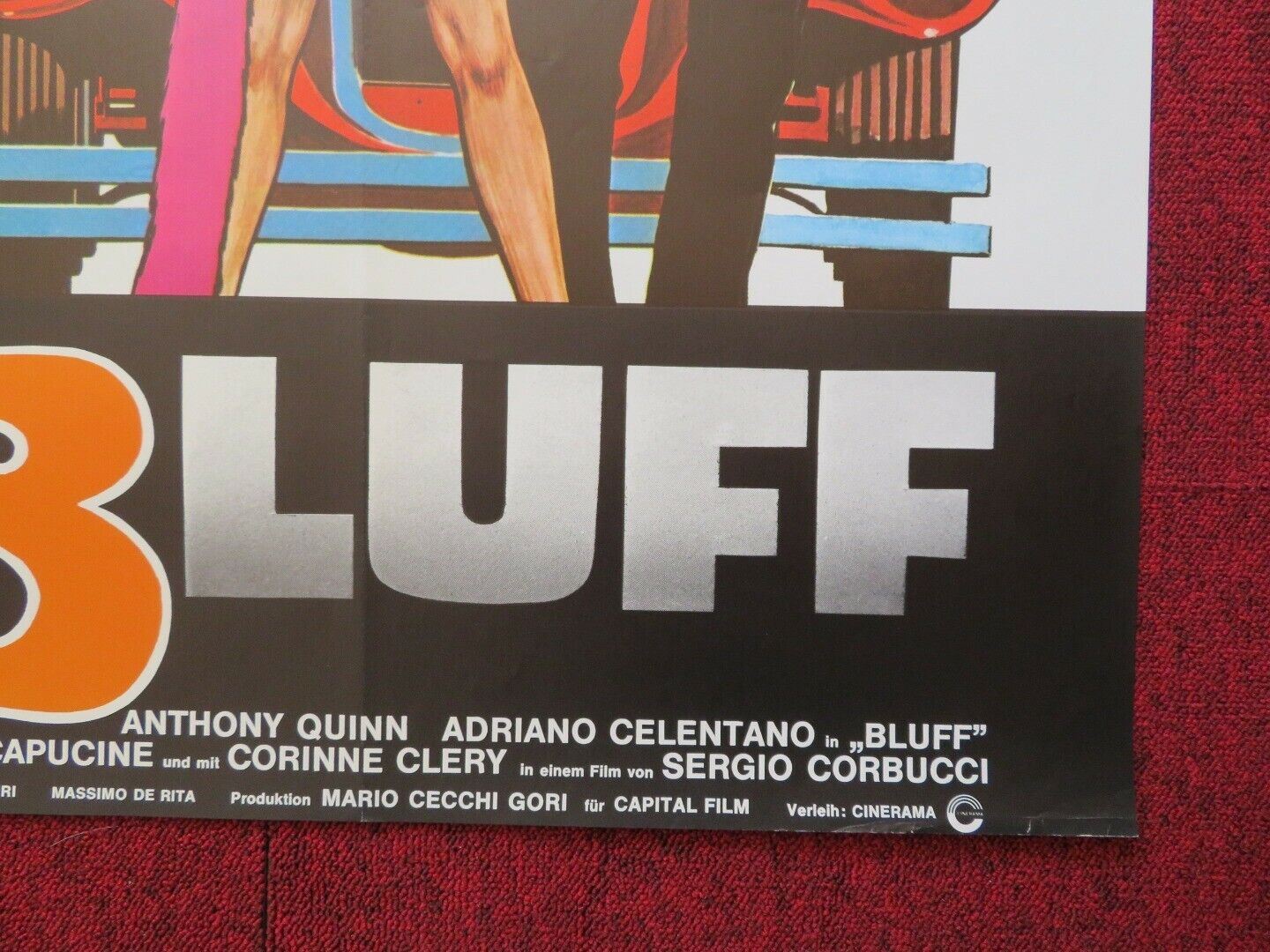 BLUFF / The Con Artists GERMAN A1 ROLLED POSTER ANTHONY QUINN 1976