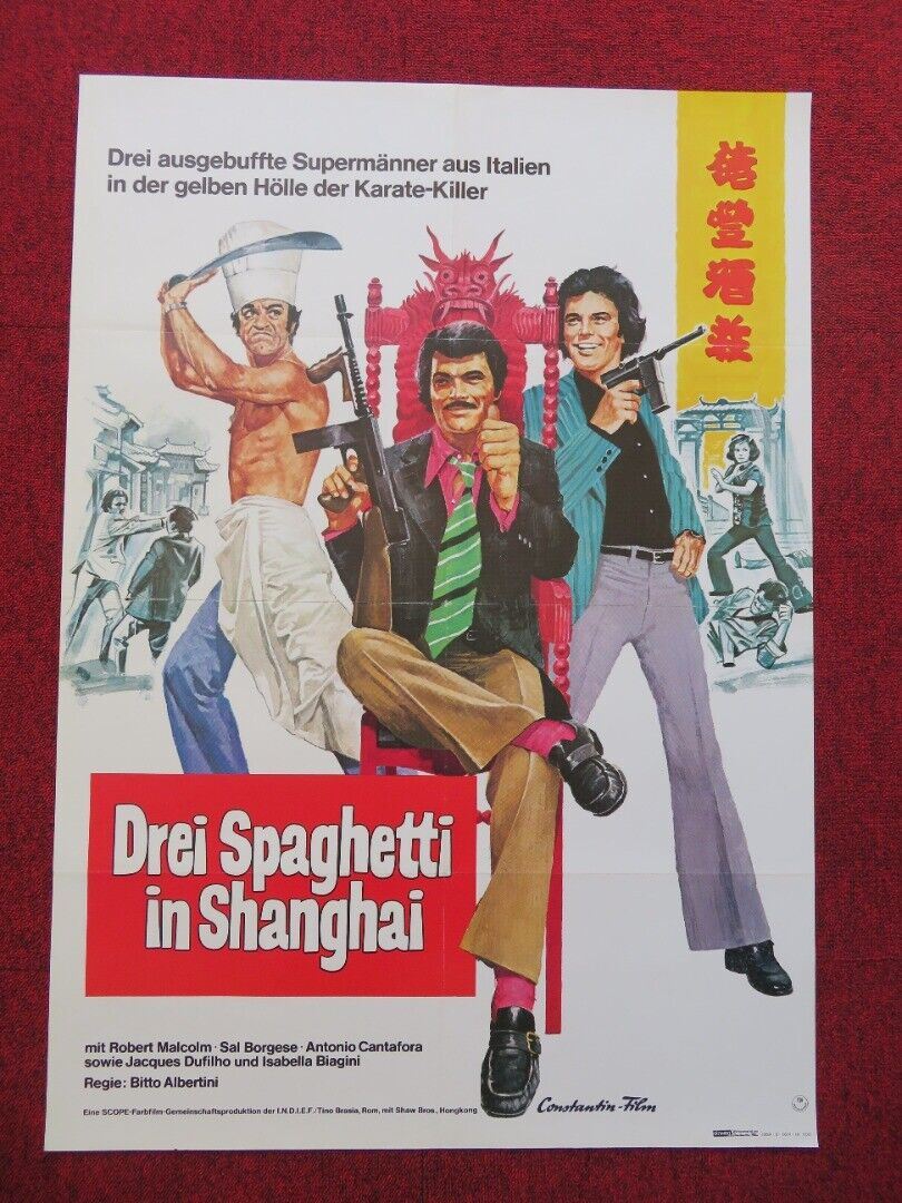 DREI SPAGHETTI IN SHANGHAI GERMAN A1 ROLLED POSTER ROBERT MALCOLM 1973