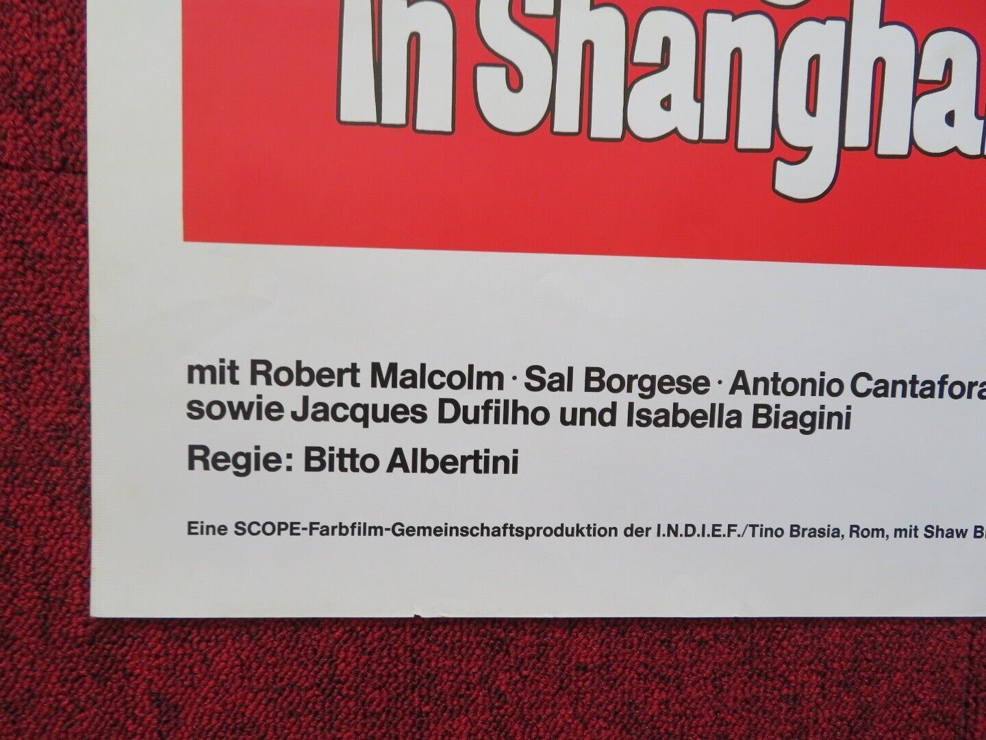 DREI SPAGHETTI IN SHANGHAI GERMAN A1 ROLLED POSTER ROBERT MALCOLM 1973