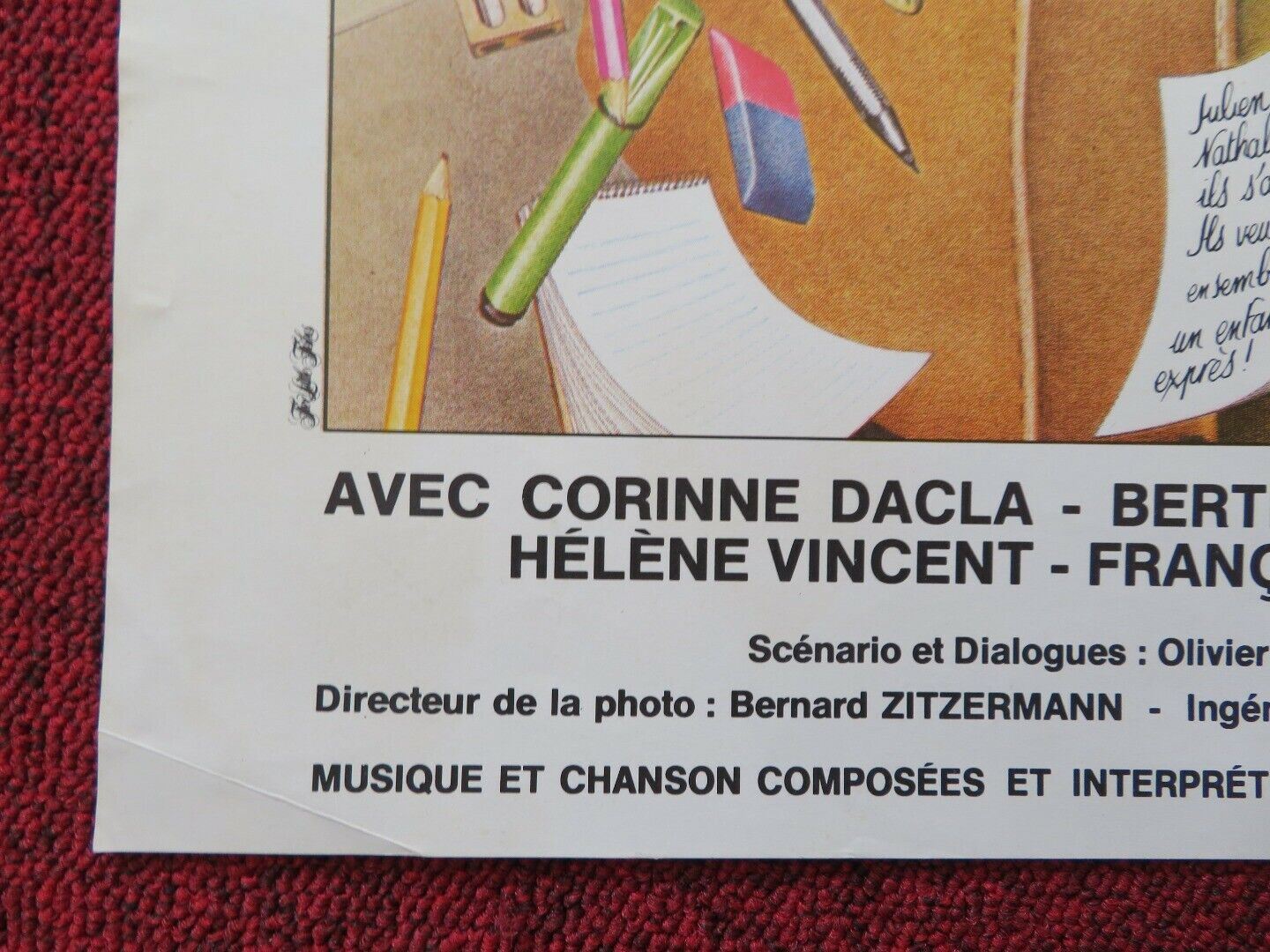 LECOLE EST FINIE  FRENCH (16"x 21") POSTER CORINNE DACLA 1979