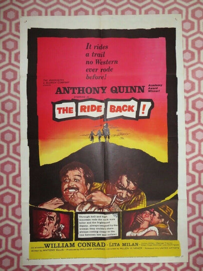 THE RIDE BACK  FOLDED US ONE SHEET POSTER ANTHONY QUINN 1957