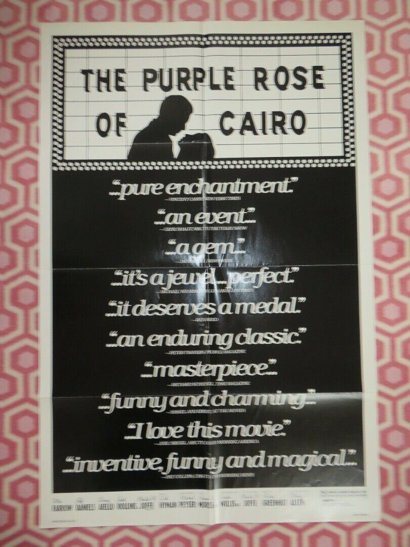 THE PURPLE ROSE OF CAIRO FOLDED US ONE SHEET POSTER MIA FARROW JEFF DANIELS 1985