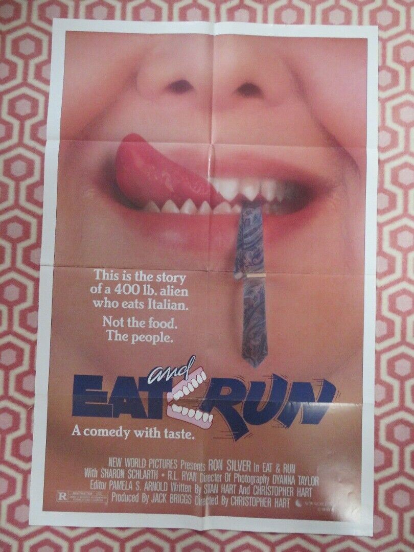 EAT & RUN FOLDED US ONE SHEET POSTER RON SILVER SHARON SCHLARTH 1986