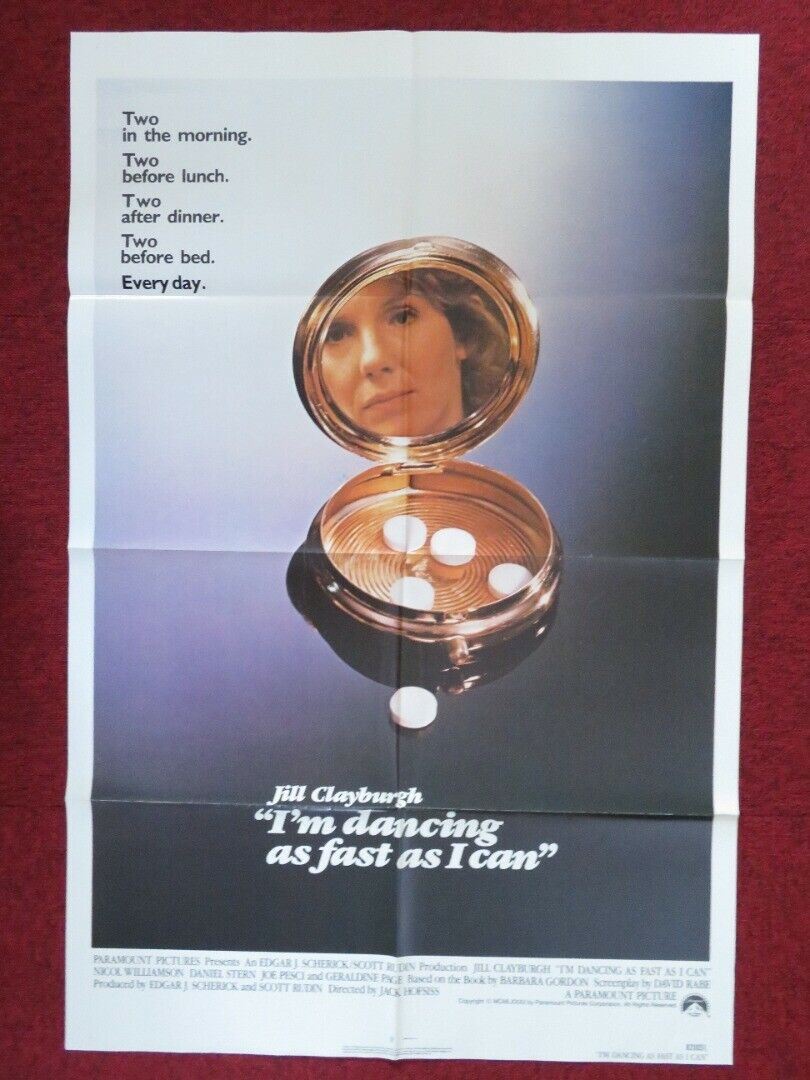 I'M DANCING AS FAST AS I CAN FOLDED US ONE SHEET POSTER JILL CLAYBURGH 1982