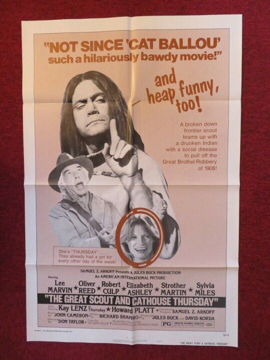 THE GREAT SCOUT & CATHOUSE THURSDAY STYLE B FOLDED US ONE SHEET POSTER 1976