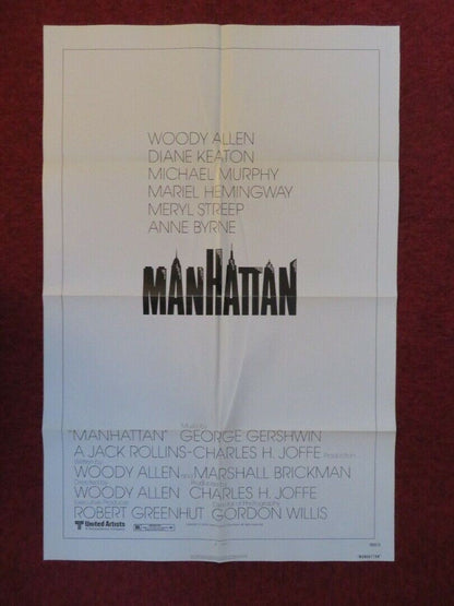 MANHATTAN FOLDED US ONE SHEET POSTER WOODY ALLEN 1979