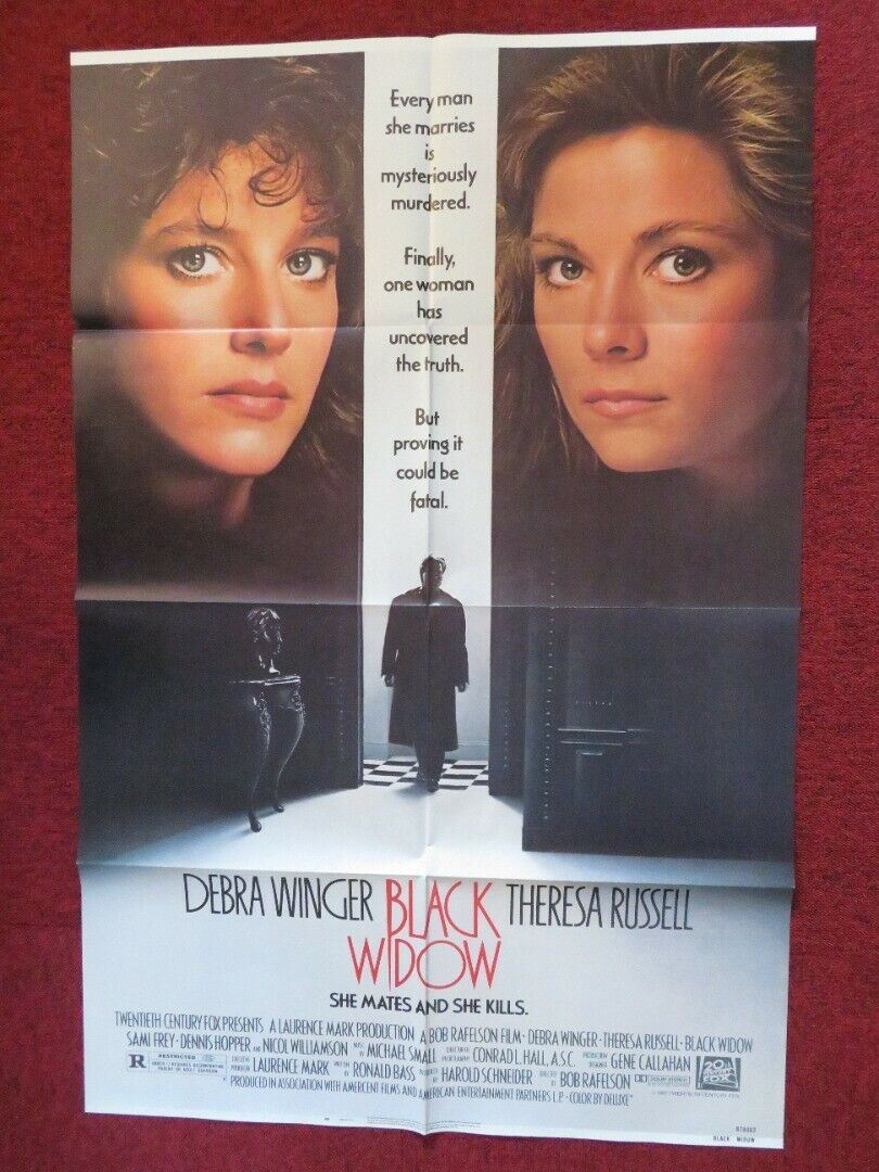 BLACK WIDOW  FOLDED US ONE SHEET POSTER DEBRA WINGER THERESA RUSSELL 1987