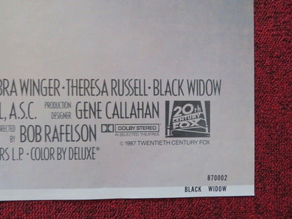 BLACK WIDOW  FOLDED US ONE SHEET POSTER DEBRA WINGER THERESA RUSSELL 1987