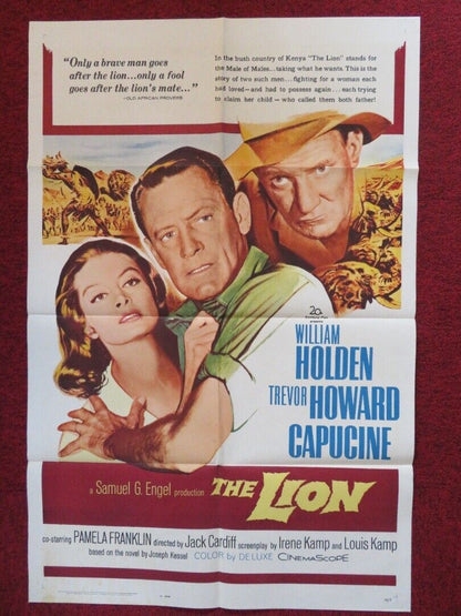 THE LION FOLDED US ONE SHEET POSTER WILLIAM HOLDEN TREVOR HOWARD CAPUCINE 1963