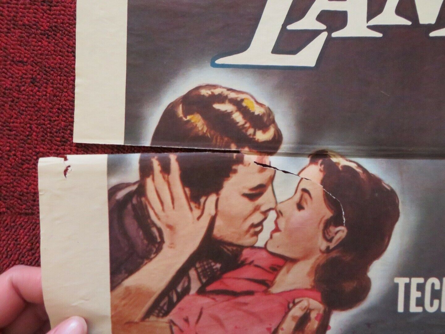 THE YOUNG LAND FOLDED US ONE SHEET POSTER PAT WAYNE YVONNE CRAIG 1958