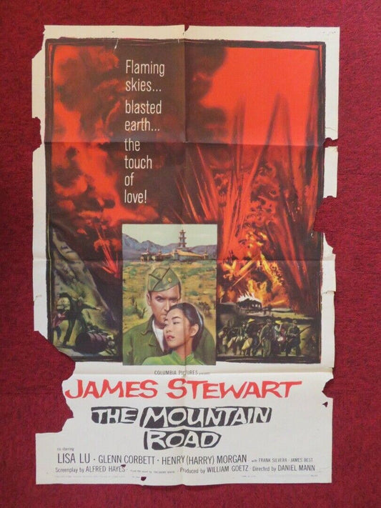 THE MOUNTAIN ROAD FOLDED US ONE SHEET POSTER JAMES STEWART LISA LU 1960