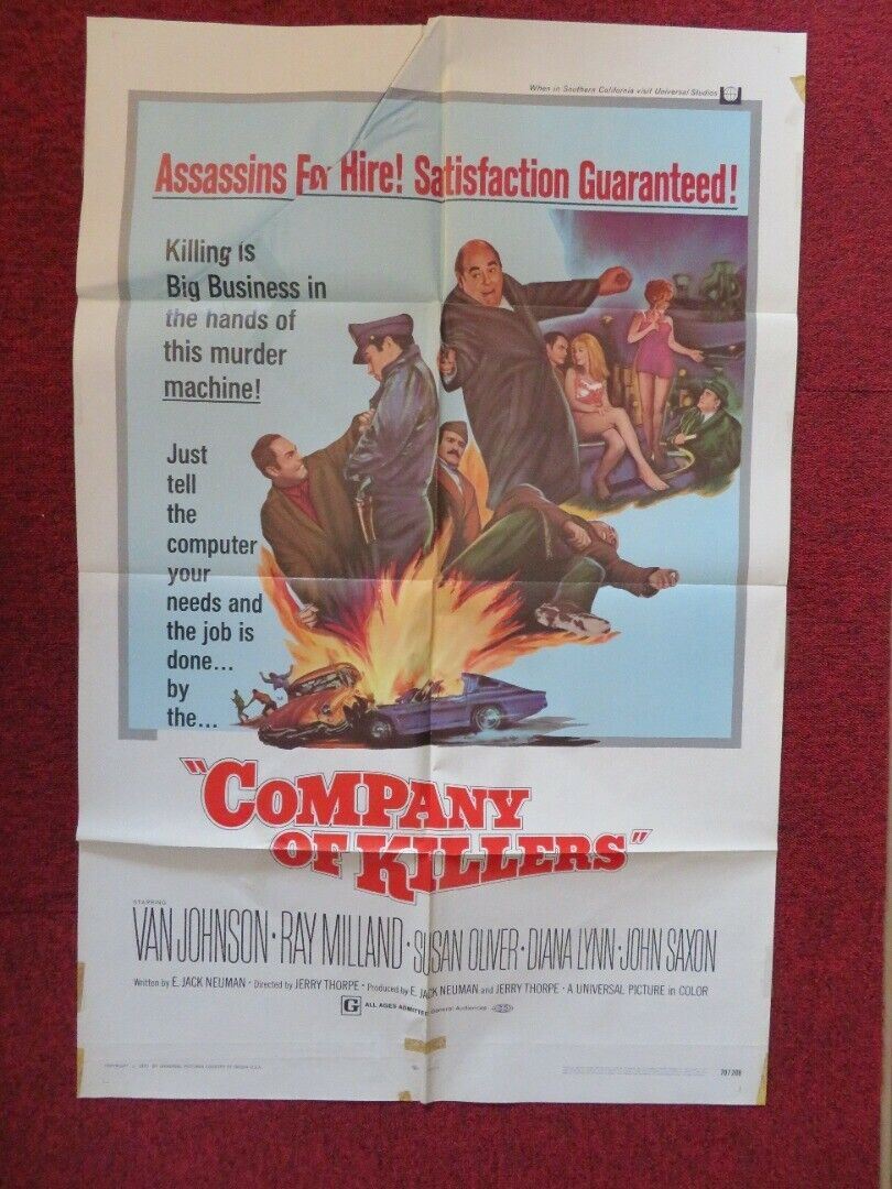 COMPANY OF KILLERS FOLDED US ONE SHEET POSTER VAN JOHNSON RAY MILLAND 1970