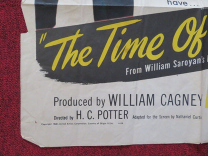 THE TIME OF YOUR LIFE FOLDED US ONE SHEET POSTER BRODERICK CRAWFRORD 1948