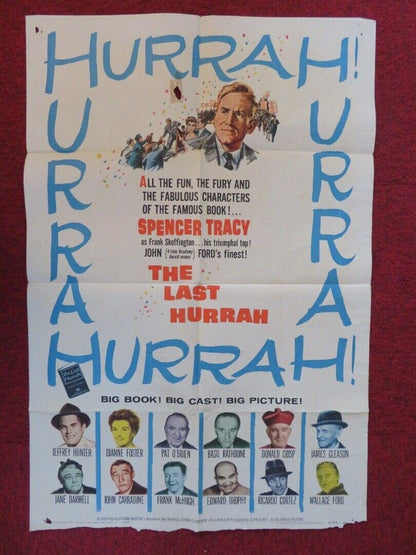 THE LAST HURRAH FOLDED US ONE SHEET POSTER SPENCER TRACY 1958