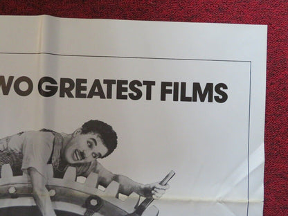 THE GREAT DICTATOR & MODERN TIMES DOUBLE BILL FOLDED US ONE SHEET POSTER 70/80's