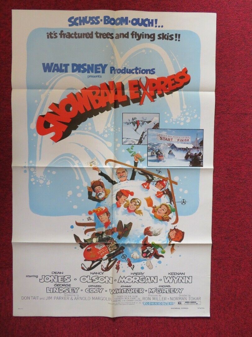 SNOWBALL EXPRESS FOLDED US ONE SHEET POSTER DEN JONES NANCY OLSON 1974