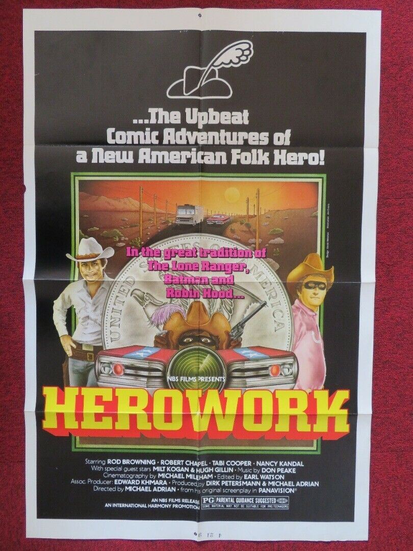 HEROWORK FOLDED US ONE SHEET POSTER ROB BROWNING ROBERT CHAPLE 1977