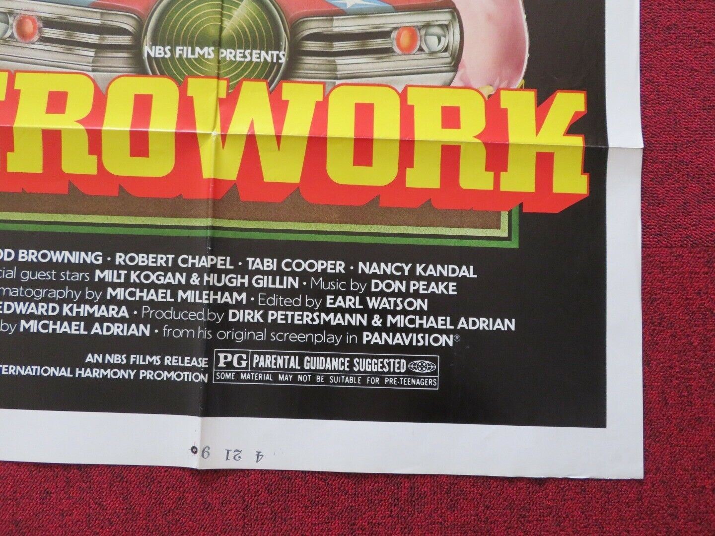 HEROWORK FOLDED US ONE SHEET POSTER ROB BROWNING ROBERT CHAPLE 1977