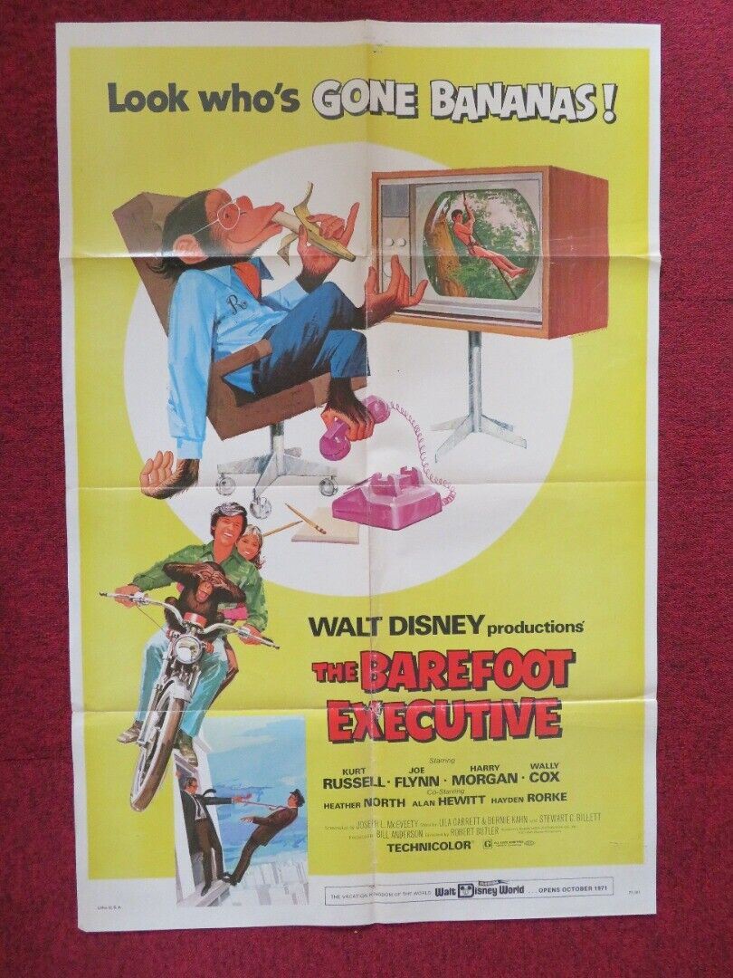 BAREFOOT EXECUTIVE  FOLDED US ONE SHEET POSTER (26"x39") DISNEY 1971