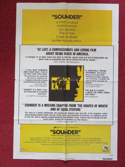 SOUNDER  FOLDED US ONE SHEET POSTER CICELY TYSON 1972