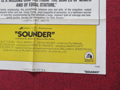 SOUNDER  FOLDED US ONE SHEET POSTER CICELY TYSON 1972