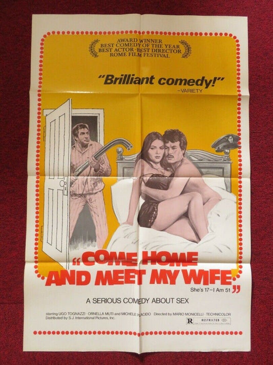 COME HOME AND MEET MY WIFE / Romanzo popolare FOLDED US ONE SHEET POSTER 1974