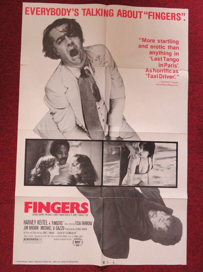 FINGERS FOLDED US ONE SHEET POSTER HARVEY KEITEL TISA FARROW 1978