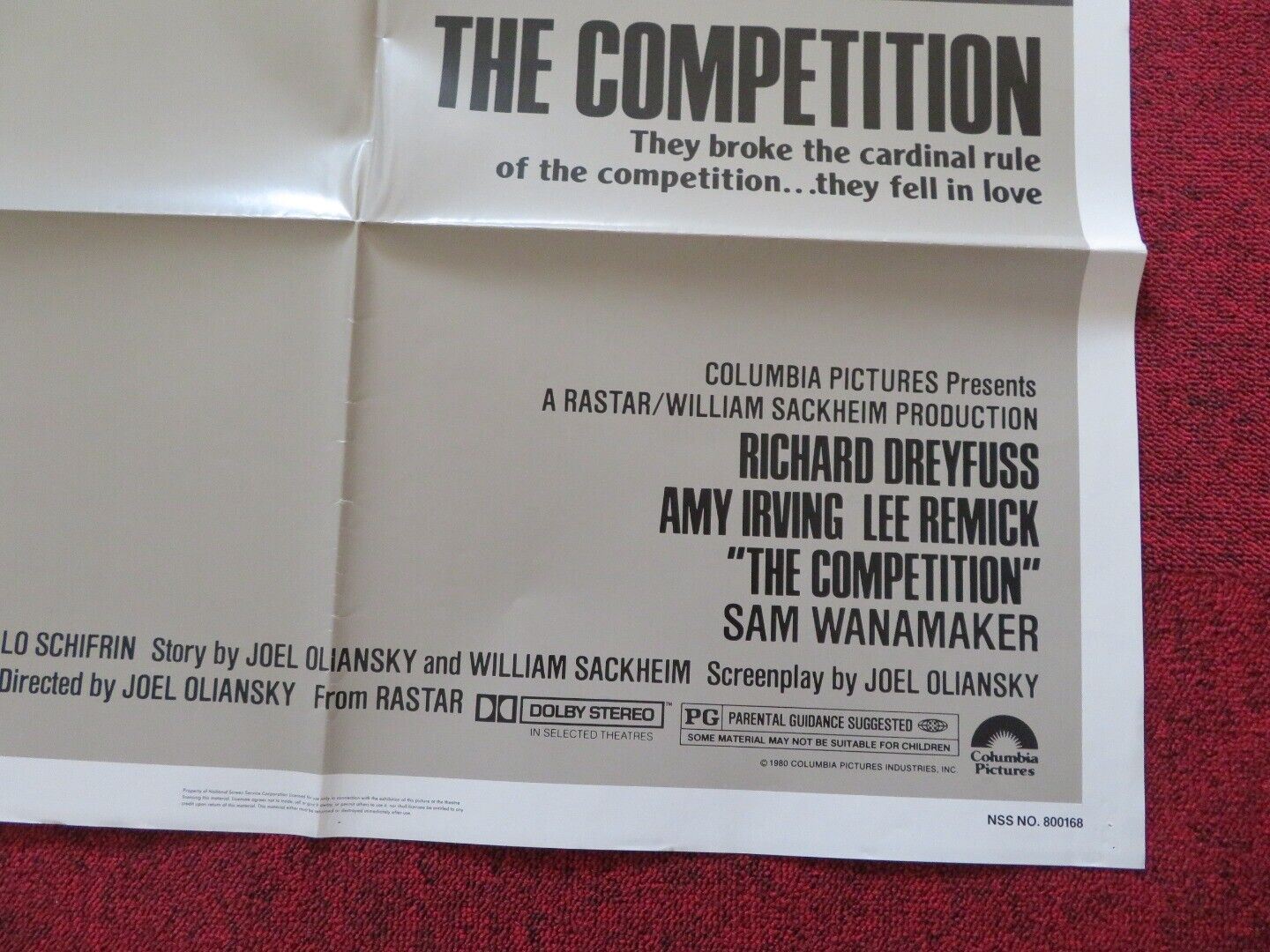 THE COMPETITION FOLDED US ONE SHEET POSTER RICHARD DREYFUSS AMY IRVING 1980